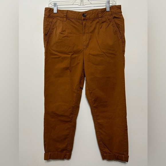 Anthropologie High Rise Chino Style Roll Cuffed Crop Pants - Picture 2 of 9